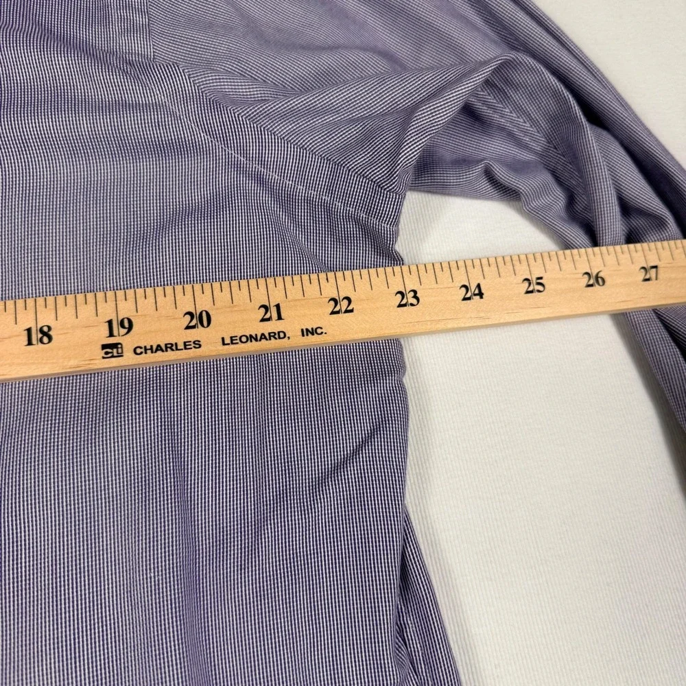Polo Ralph Lauren Philip Dress Shirt 16 34 Purple White Micro Stripe French Cuff
